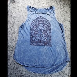 Vintage-style Soft Faux Denim Tank Top